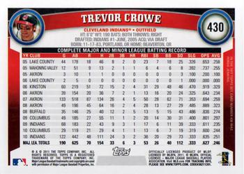 2011 Topps #430 Trevor Crowe Back