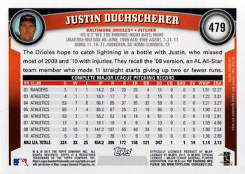 2011 Topps #479 Justin Duchscherer Back