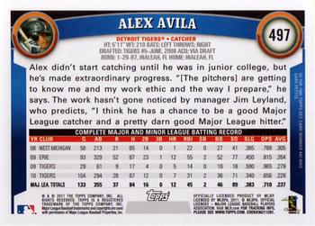 2011 Topps #497 Alex Avila Back