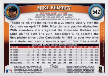 2011 Topps #542 Mike Pelfrey Back