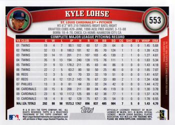 2011 Topps #553 Kyle Lohse Back