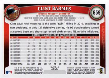 2011 Topps #659 Clint Barmes Back