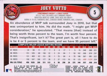 2011 Topps #5 Joey Votto Back