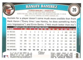 2011 Topps #20 Hanley Ramirez Back