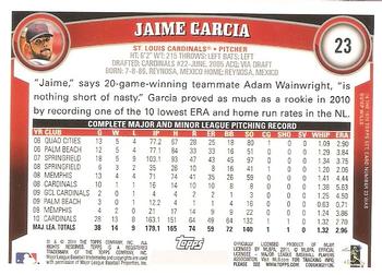 2011 Topps #23 Jaime Garcia Back