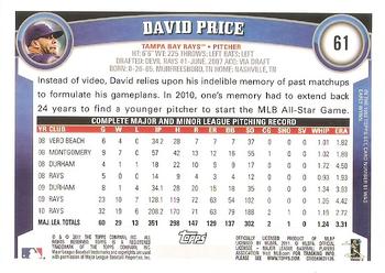 2011 Topps #61 David Price Back