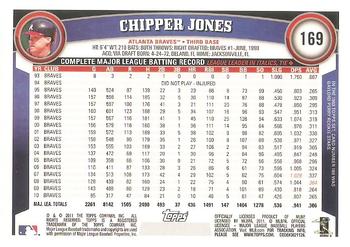 2011 Topps #169 Chipper Jones Back