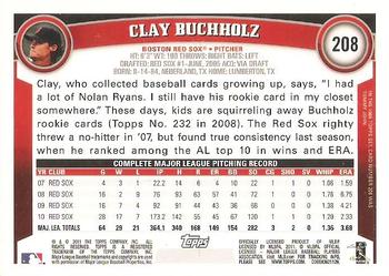 2011 Topps #208 Clay Buchholz Back