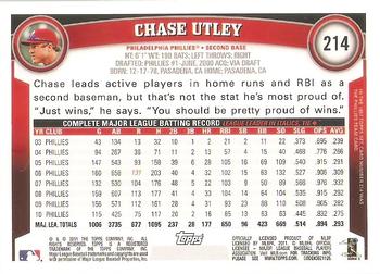 2011 Topps #214 Chase Utley Back