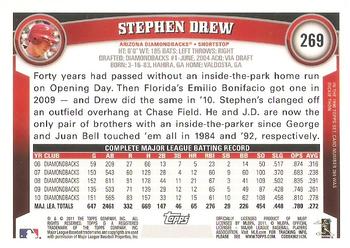 2011 Topps #269 Stephen Drew Back