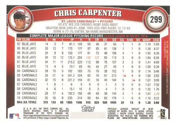 2011 Topps #299 Chris Carpenter Back