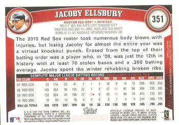 2011 Topps #351 Jacoby Ellsbury Back