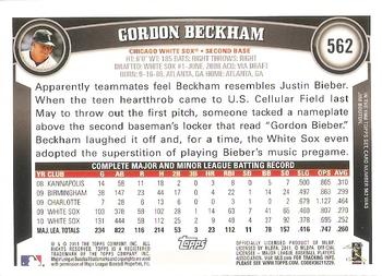 2011 Topps #562 Gordon Beckham Back