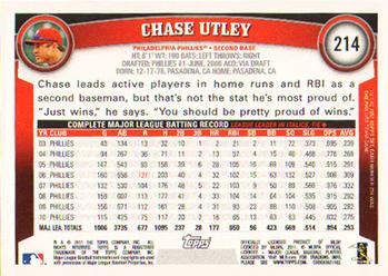 2011 Topps #214 Chase Utley Back