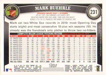 2011 Topps #231 Mark Buehrle Back
