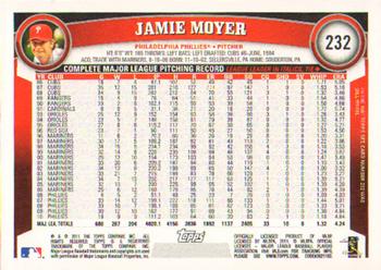2011 Topps #232 Jamie Moyer Back
