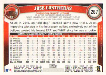 2011 Topps #267 Jose Contreras Back