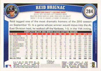 2011 Topps #284 Reid Brignac Back