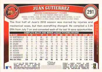 2011 Topps #291 Juan Gutierrez Back