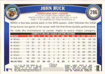2011 Topps #296 John Buck Back