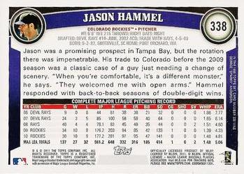 2011 Topps #338 Jason Hammel Back