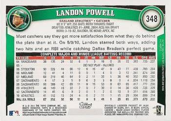 2011 Topps #348 Landon Powell Back