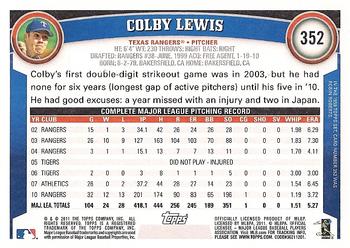 2011 Topps #352 Colby Lewis Back