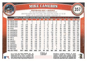 2011 Topps #357 Mike Cameron Back