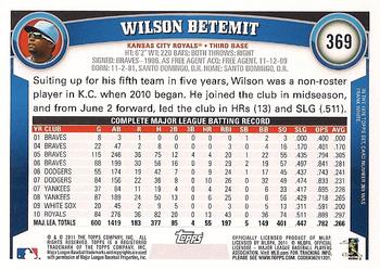 2011 Topps #369 Wilson Betemit Back