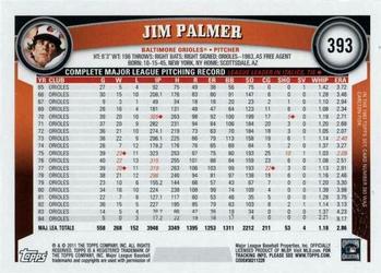 2011 Topps #393 Jim Palmer Back