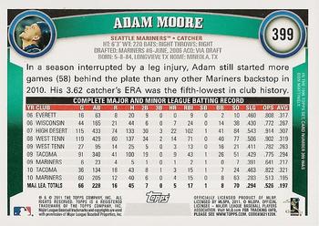 2011 Topps #399 Adam Moore Back