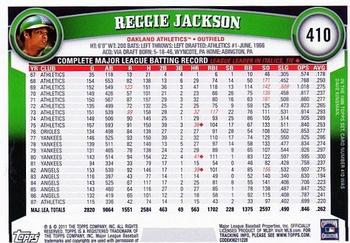 2011 Topps #410 Reggie Jackson Back