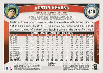 2011 Topps #449 Austin Kearns Back