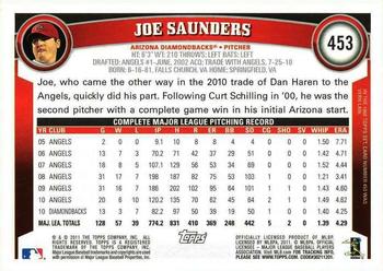 2011 Topps #453 Joe Saunders Back