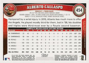 2011 Topps #454 Alberto Callaspo Back