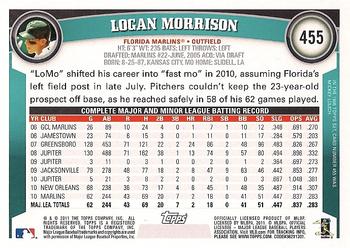 2011 Topps #455 Logan Morrison Back