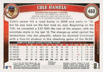 2011 Topps #460 Cole Hamels Back