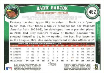 2011 Topps #462 Daric Barton Back