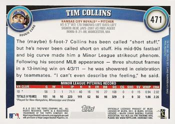2011 Topps #471 Tim Collins Back