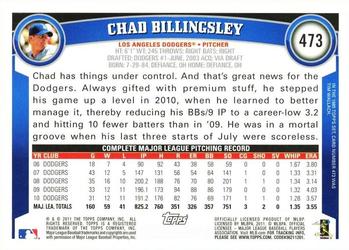 2011 Topps #473 Chad Billingsley Back