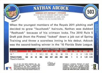 2011 Topps #503 Nathan Adcock Back