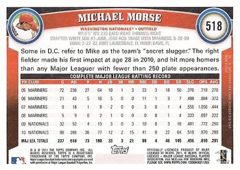 2011 Topps #518 Michael Morse Back