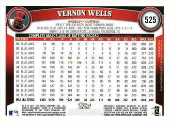2011 Topps #525 Vernon Wells Back