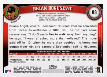 2011 Topps #88 Brian Bogusevic Back