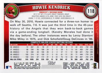 2011 Topps #118 Howie Kendrick Back