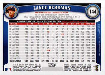 2011 Topps #144 Lance Berkman Back