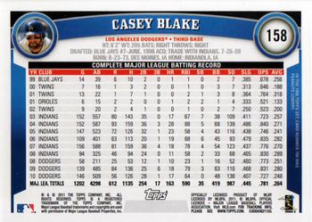 2011 Topps #158 Casey Blake Back