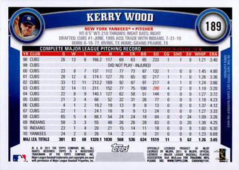 2011 Topps #189 Kerry Wood Back