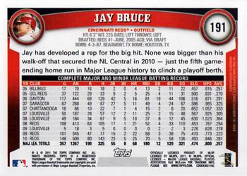 2011 Topps #191 Jay Bruce Back