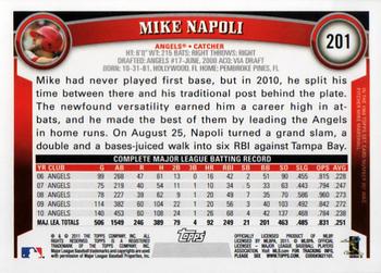 2011 Topps #201 Mike Napoli Back